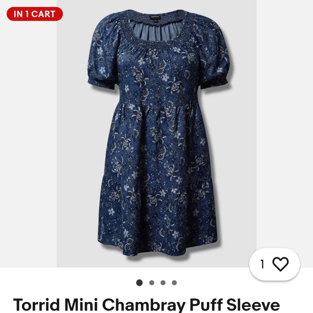 Torrid Blue Puff Sleeve Sundress
